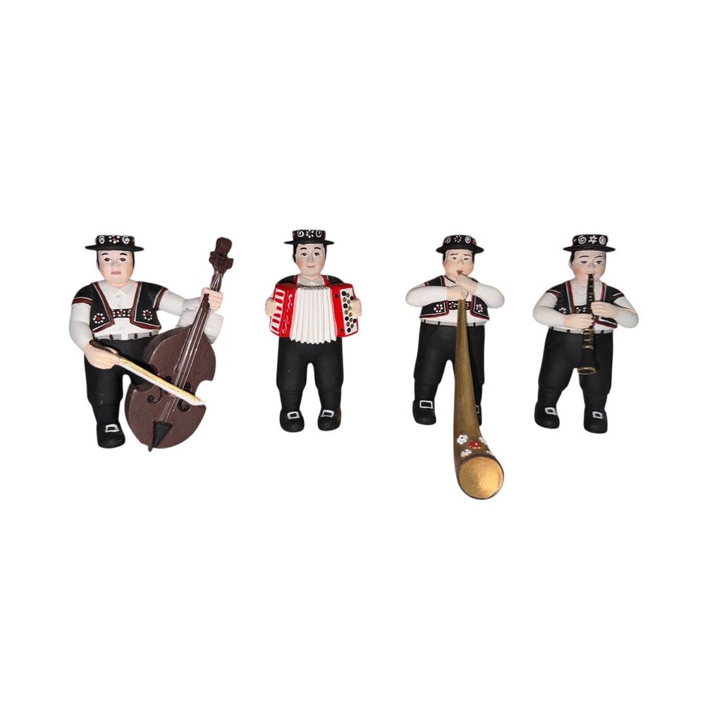 Set Of 4 HAND PAINTED SWISS OOMPAH BAND J. LUBER AG BASEL DESIGN CAIO FOR LUBER